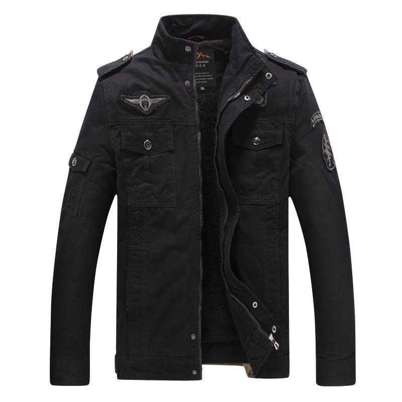 Herren Fieldblouson im Aviator-Look mit Teddyfleece-Futter und Schulterpatten Shop Nory