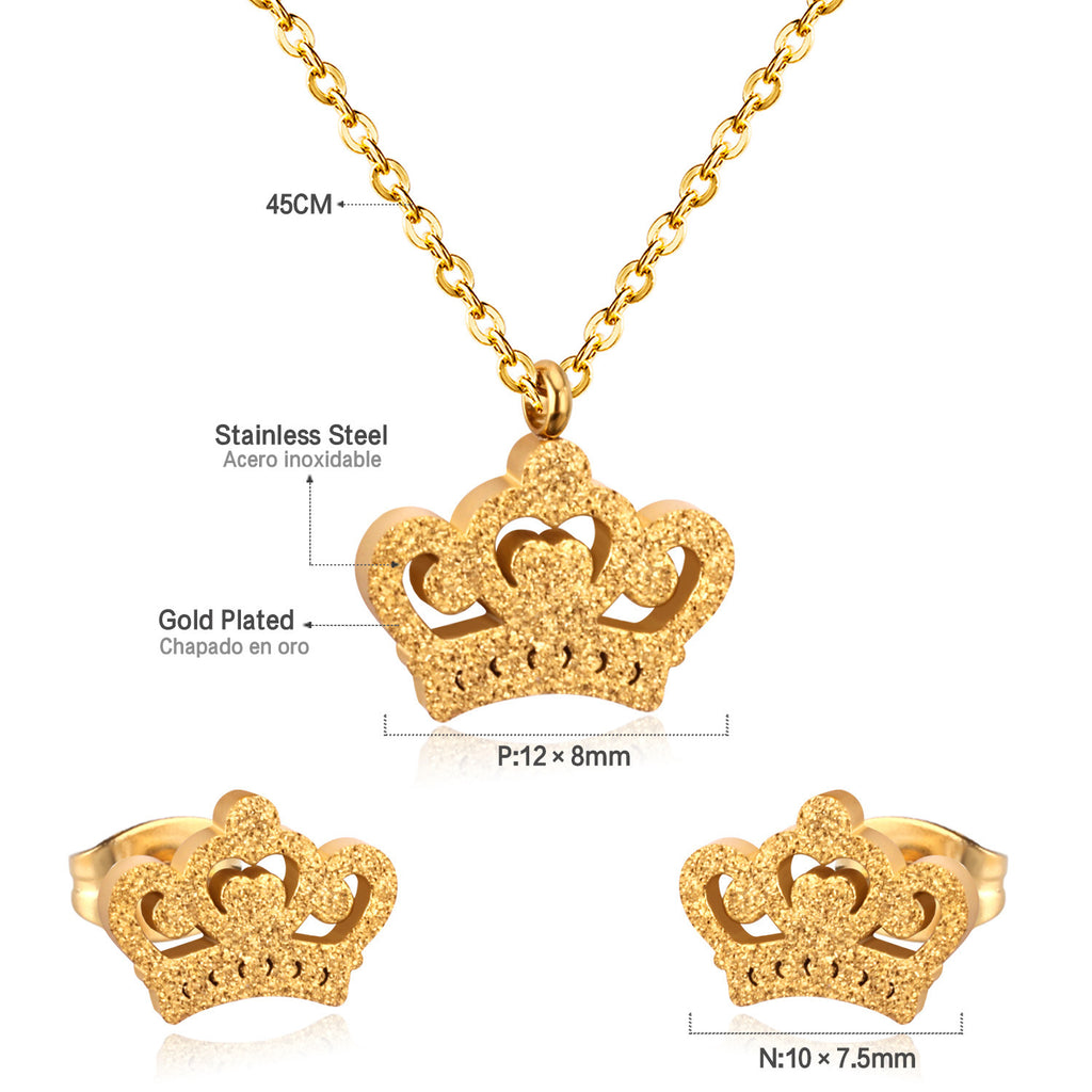 Damen Schmuckset mit Krone-Anhänger und Ohrsteckern Shop Nory