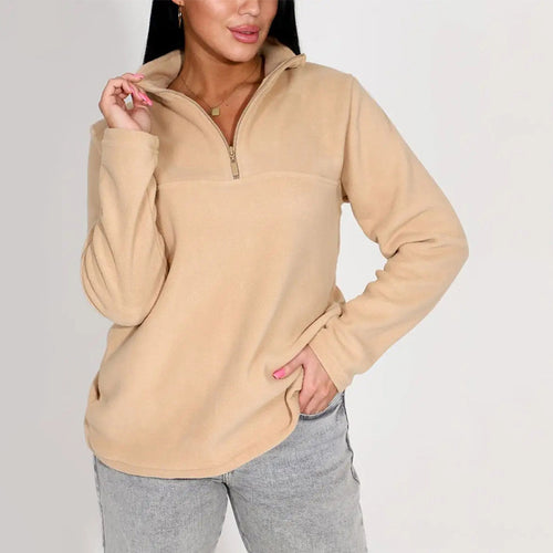 Damen Fleeceoberteil mit kurzem Halbzip und Stehkragen Shop Nory