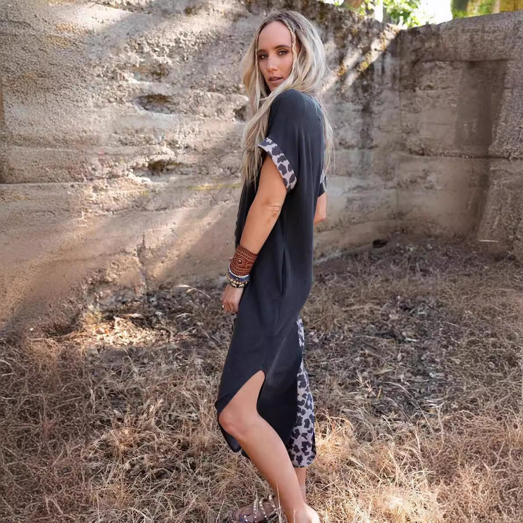 Damen Freizeitkleid im trendigen Leopardenmuster Shopnory