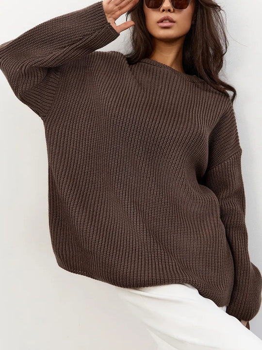 Damen Gemusterter Oversized Pullover