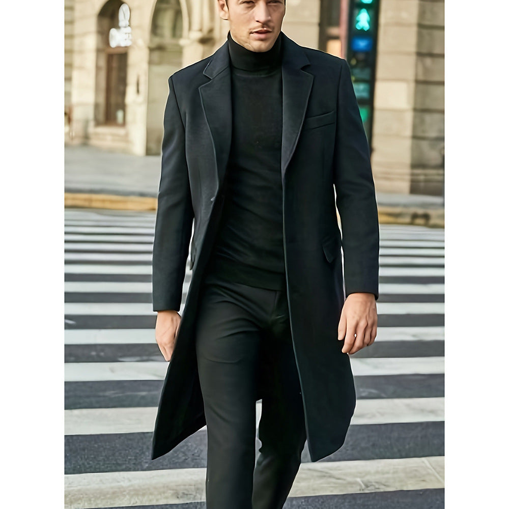 Herren Taillierter Wollmix-Mantel im klassischen Einreiher-Stil Shop Nory