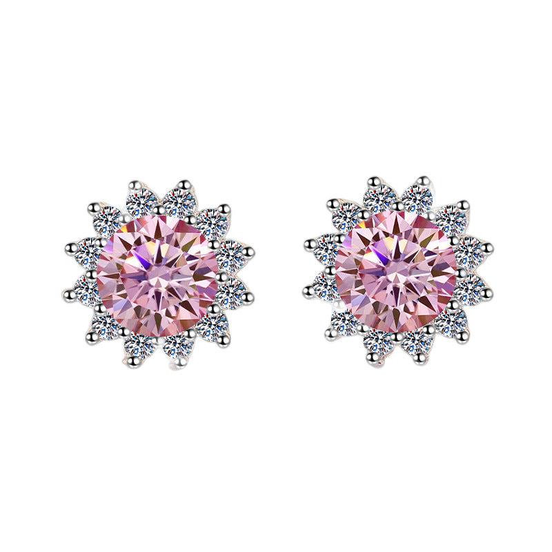 Damen Ohrringe mit strahlenden Zirkonia in floraler Form Shop Nory