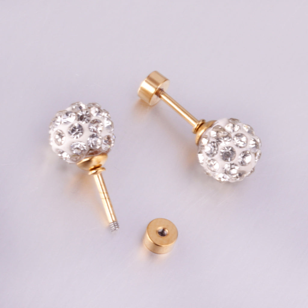 Damen Ohrstecker mit bunten Kristallen und goldplattierten Elementen Shop Nory