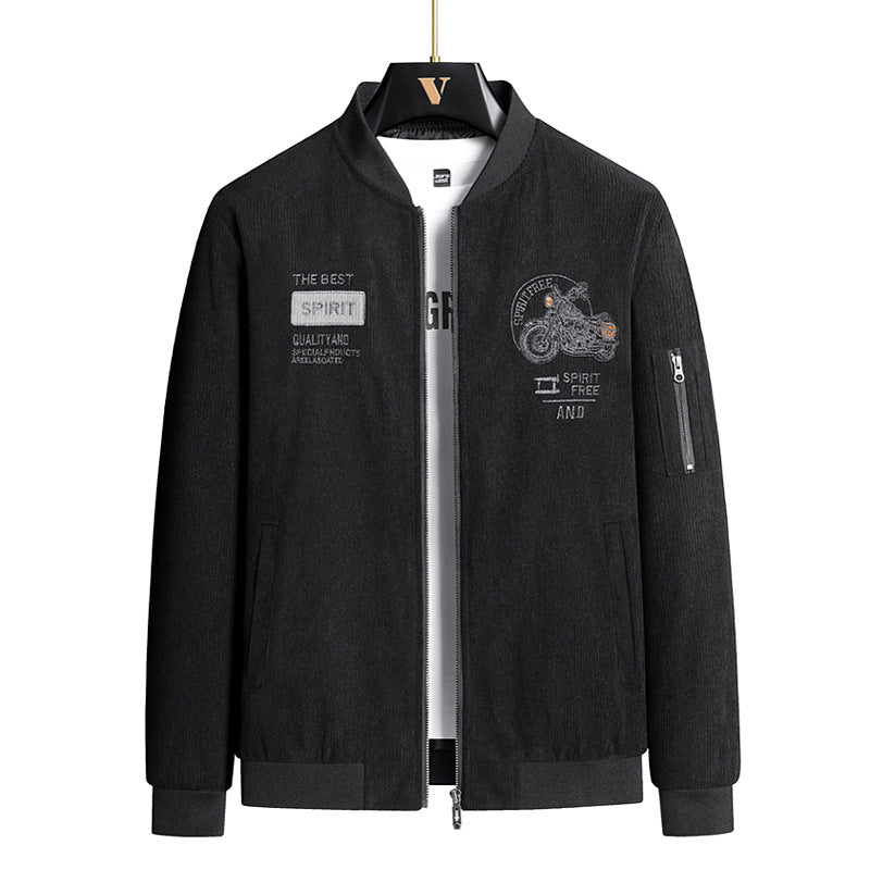 Herren Modische Bomberjacke mit stylischem Motorrad-Design Shop Nory