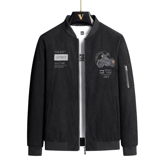 Herren Modische Bomberjacke mit stylischem Motorrad-Design Shop Nory