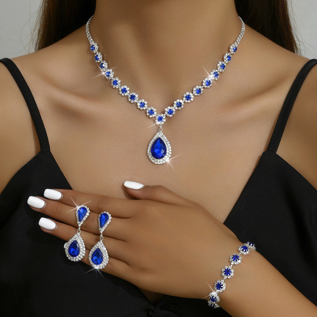 Shopnory | Galvanisiertes Strass-Schmuckset