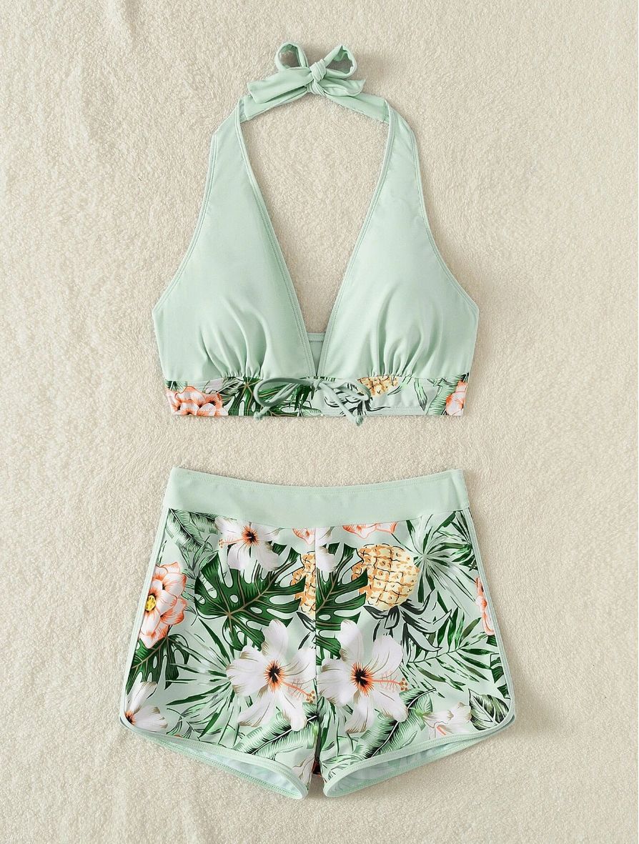 Damen Sportliches Bikiniset mit floralem Design