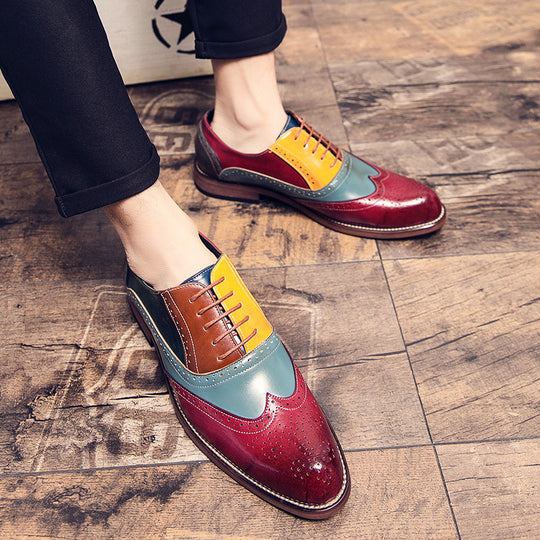 Herren handgefertigte Brogue-Lederschuhe mit mehrfarbiger Patina und perforierten Details Shop Nory
