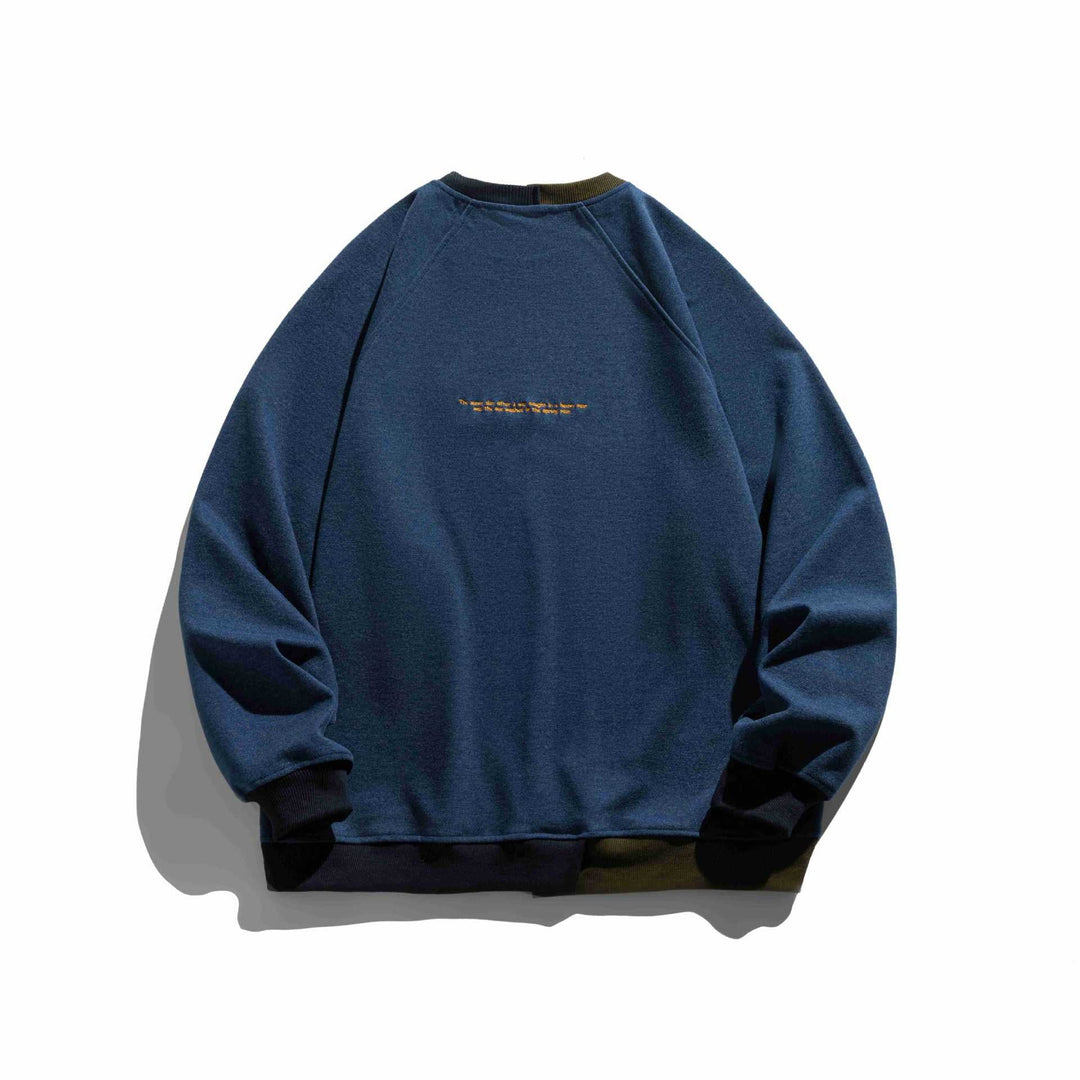 Herren Komfortabler Baumwoll-Sweatshirt mit Kontrastbündchen und Sticklogo Shop Nory