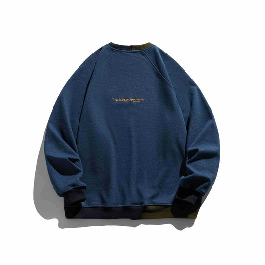 Herren Komfortabler Baumwoll-Sweatshirt mit Kontrastbündchen und Sticklogo Shop Nory