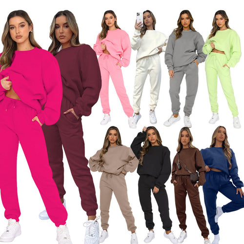 Damen nan zweiteiliges Cozy-Loungewear-Set mit Oversize-Rundhals und hochgeschnittener Jogginghose mit Kordelzug Shop Nory