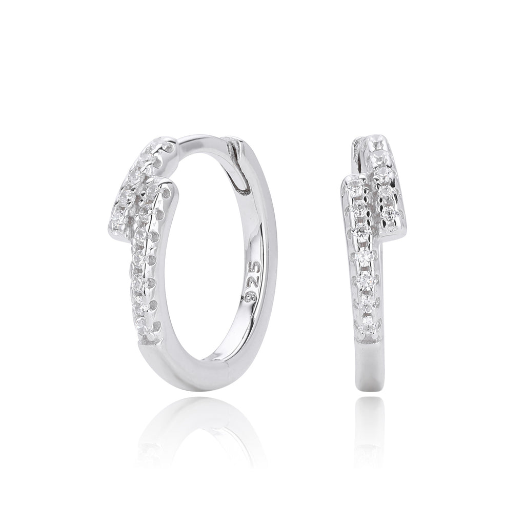 Damen Ohrringe mit funkelndem Zirkonbesatz aus hochwertigem 925 Sterling Silber Shop Nory