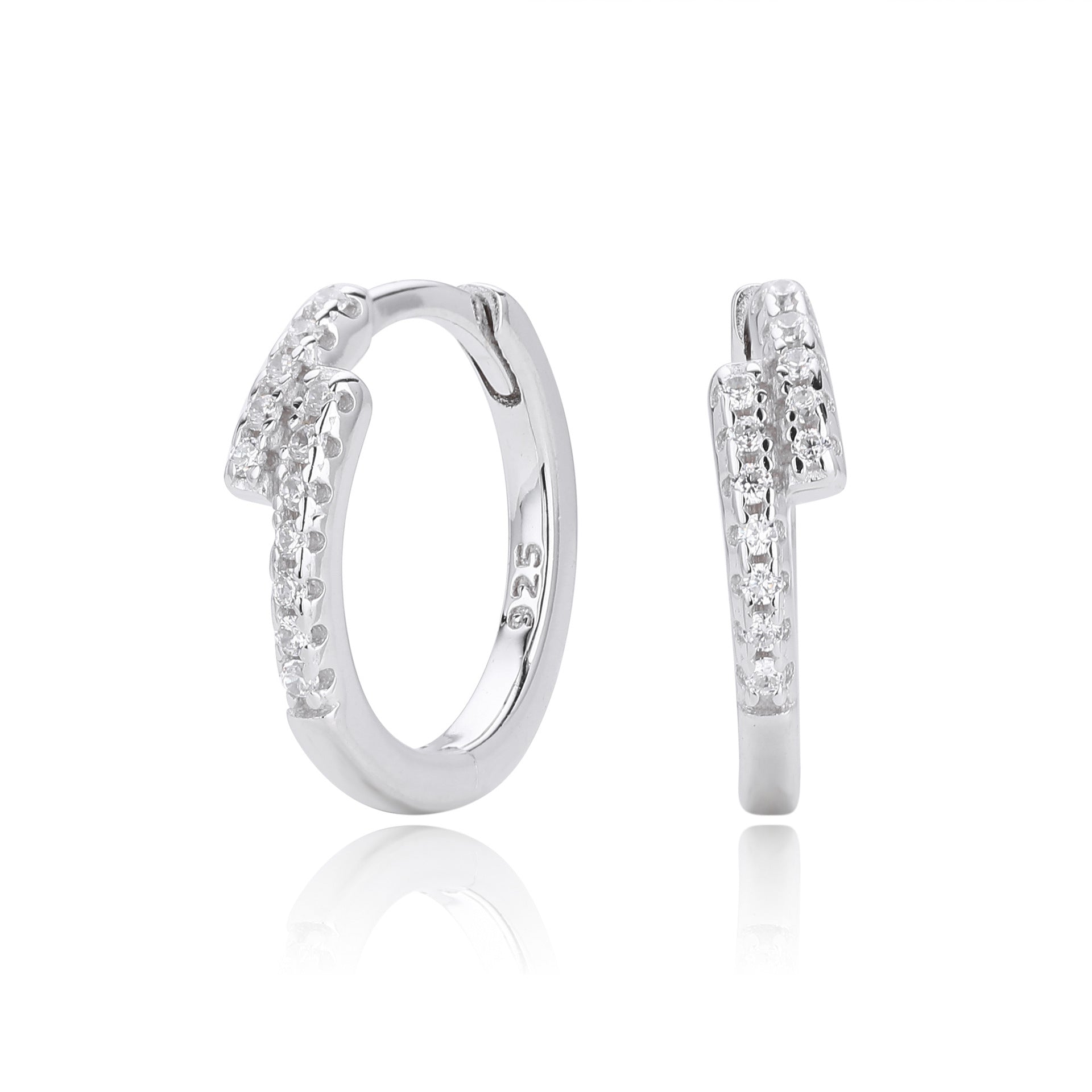 Damen Ohrringe mit funkelndem Zirkonbesatz aus hochwertigem 925 Sterling Silber Shop Nory