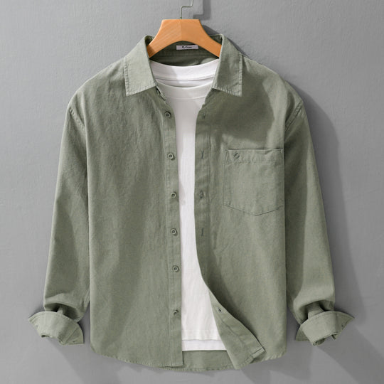 Herren Hemdjacke-Overshirt aus softem Baumwoll-Twill im Layering-Look mit aufgesetzter Brusttasche Shop Nory