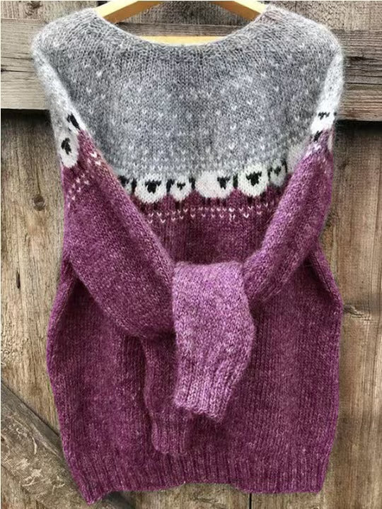 Damen nan Norwegerpullover aus Wollmix mit Rundhalsausschnitt und traditionellem Fair-Isle-Yoke Shop Nory