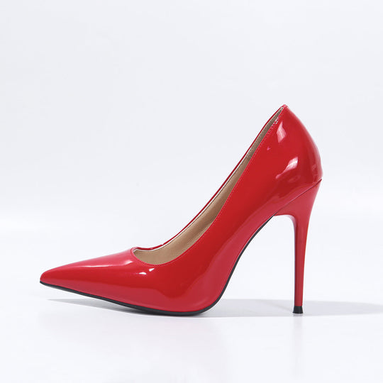 Damen spitze High Heel Pumps mit glänzendem Obermaterial