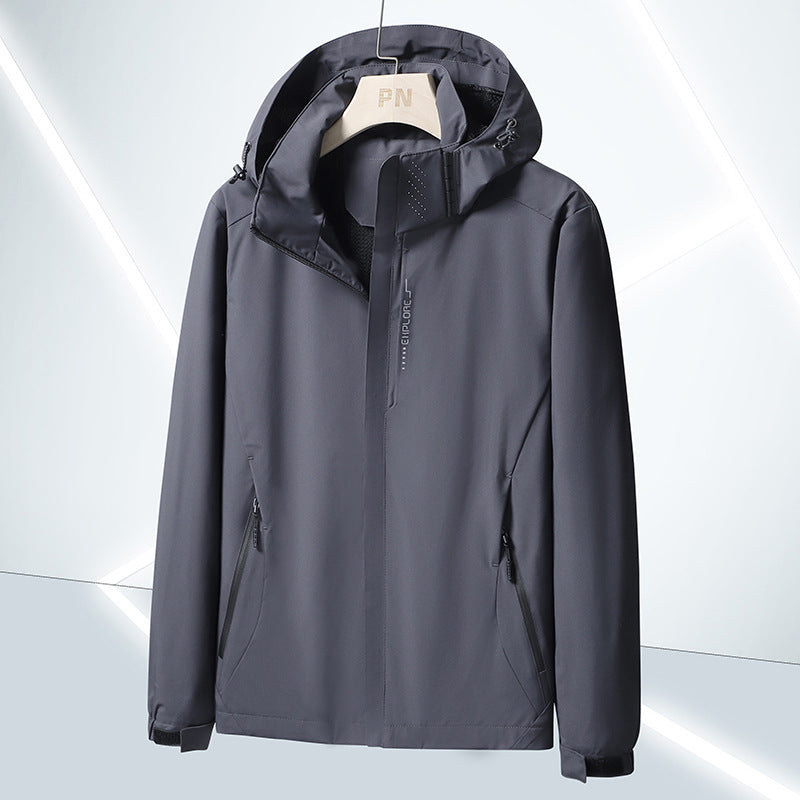 Herren Leichte Softshell-Funktionsjacke mit atmungsaktivem Meshfutter und verstellbarer Kapuze Shop Nory