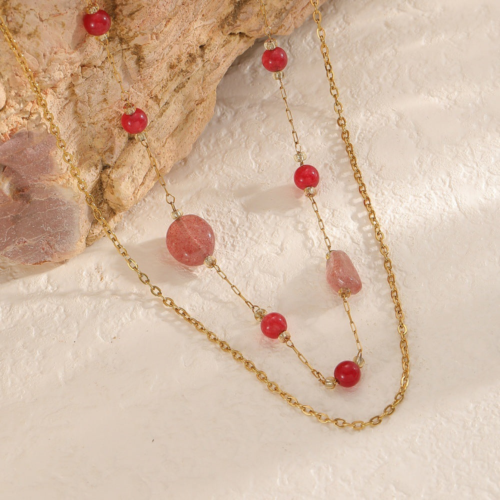 Damen Halskette mit kunstvollen Schmucksteinen Shop Nory