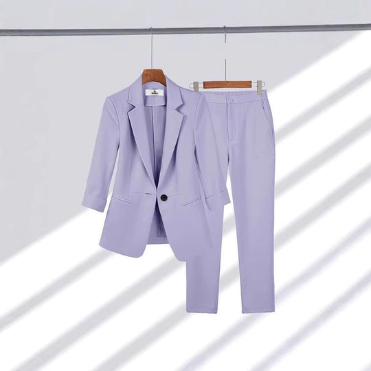 Damen Zweiteiliges Business-Anzug-Set mit tailliertem Blazer und schmaler Hose Shop Nory