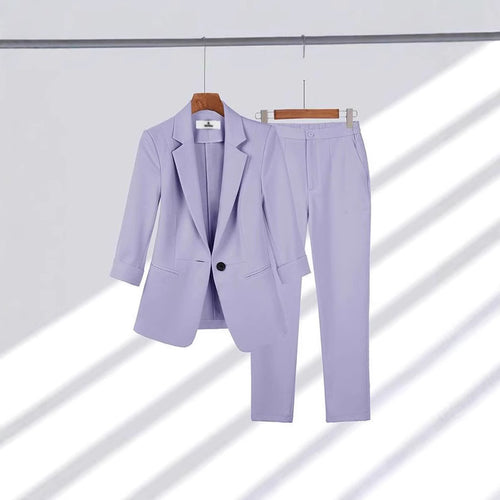 Damen Zweiteiliges Business-Anzug-Set mit tailliertem Blazer und schmaler Hose Shop Nory