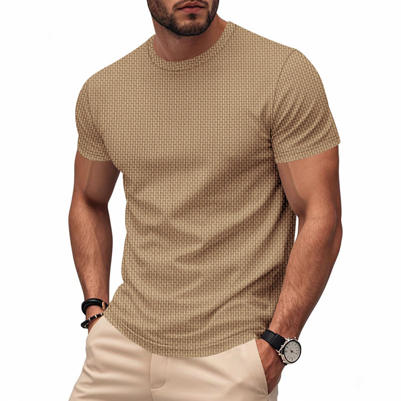 Herren Kurzarm T-Shirt mit strukturiertem Design und atmungsaktiver Baumwolle