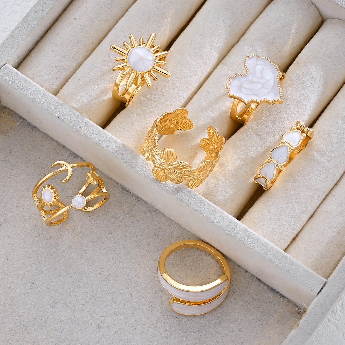 Damen Ring-Set mit kunstvollen und filigranen Designs Shop Nory