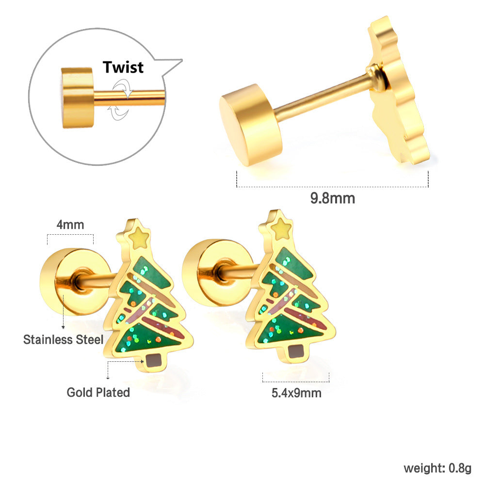Damen Ohrstecker mit festlichem Weihnachtsmann-Design Shop Nory