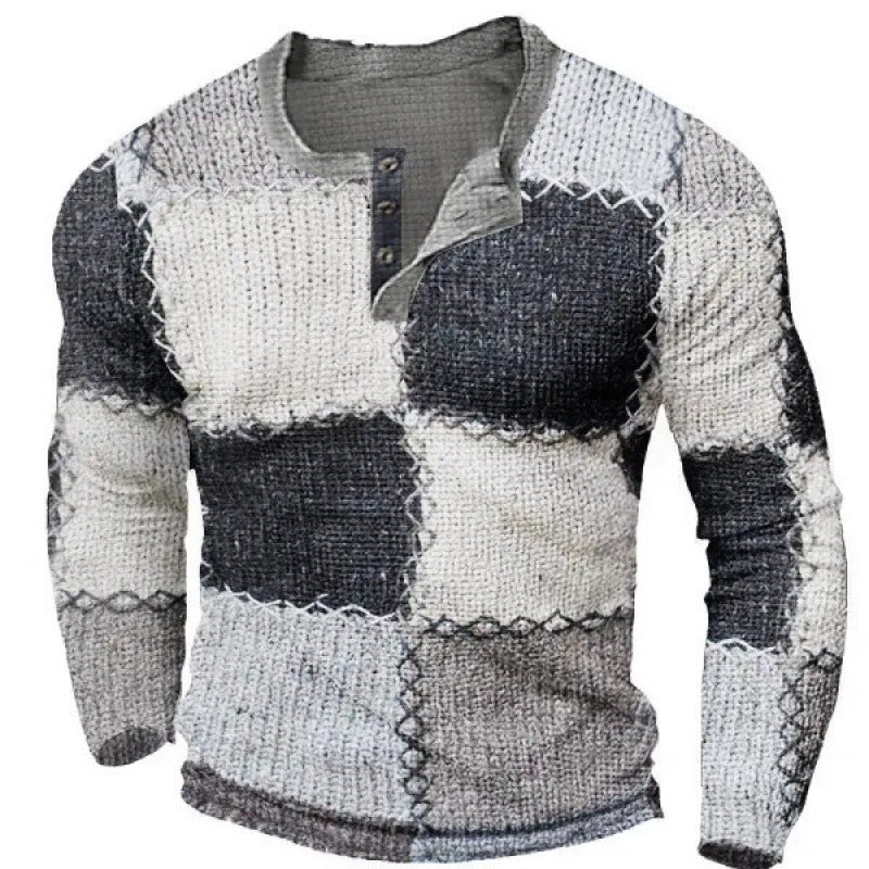 Herren Sportliches Langarmshirt mit Knopfleiste Shop Nory