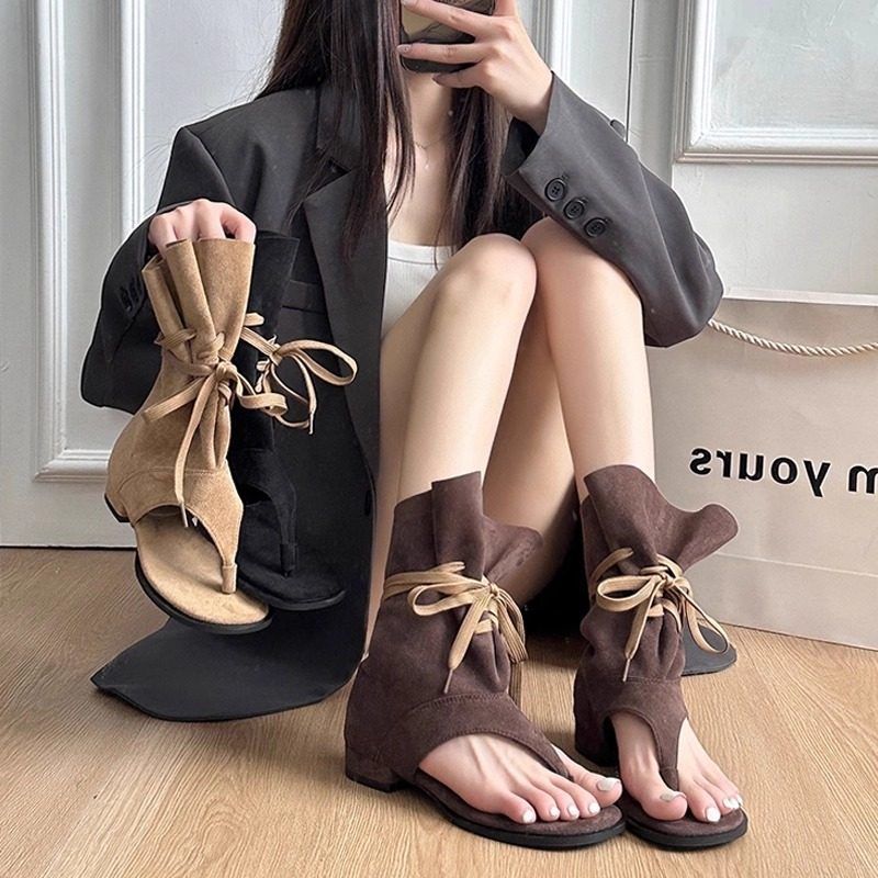 Damen Mittelhohe Sandalen‑Stiefelette mit Wickel‑Schnürung Shop Nory
