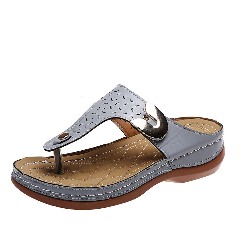 Damen Komfortable Zehentrenner-Sandalen mit modischem Riemen-Design