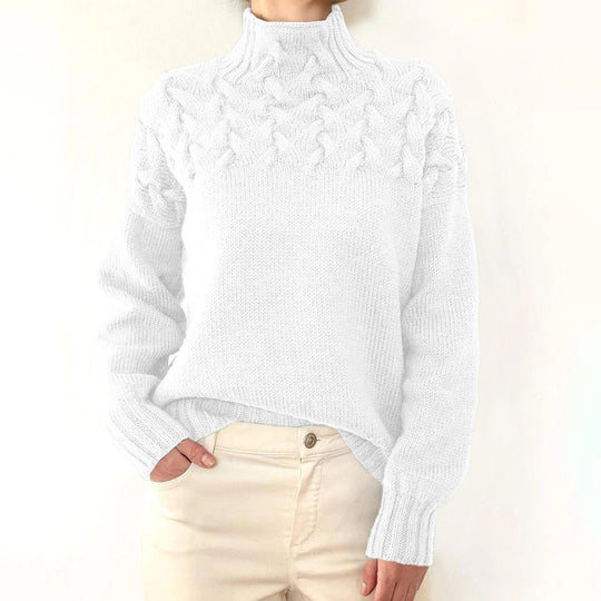 Damen nan Strickpullover mit Zopfstruktur und hohem Rollkragen Shop Nory