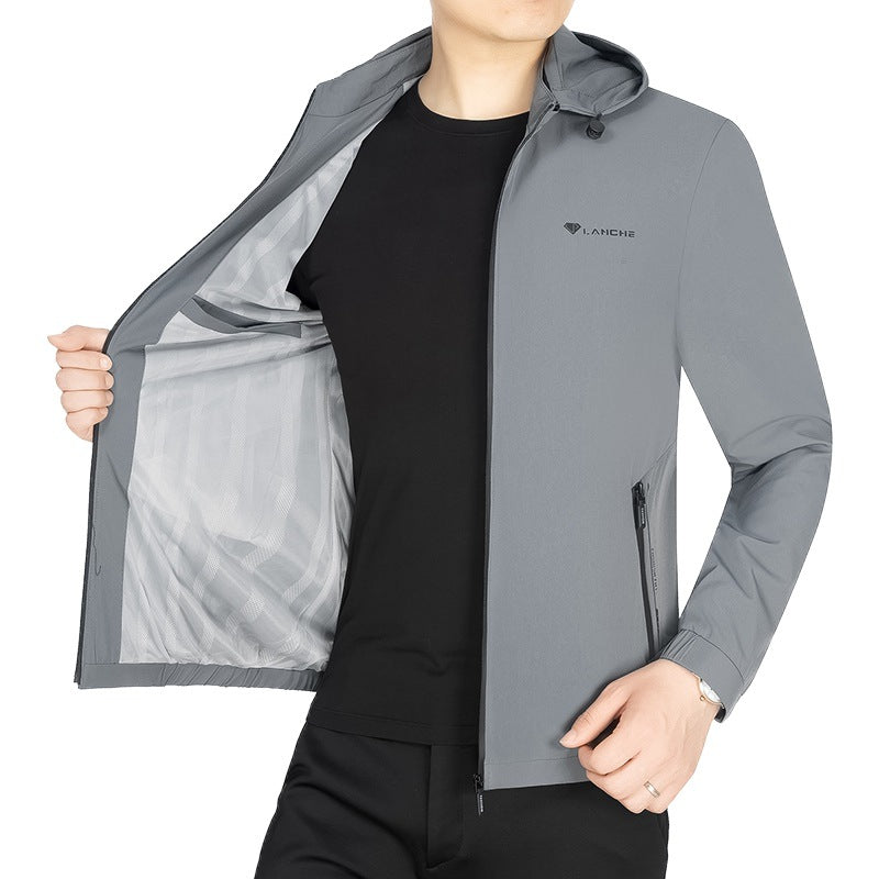 Herren Leichte Softshell-Funktionsjacke mit Kapuze wasserabweisend atmungsaktiv Shop Nory
