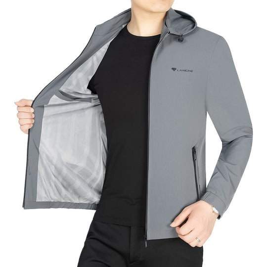 Herren Leichte Softshell-Funktionsjacke mit Kapuze wasserabweisend atmungsaktiv Shop Nory