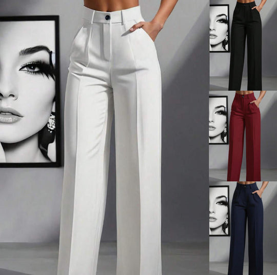 Damen elegante weite Bundfaltenhose
