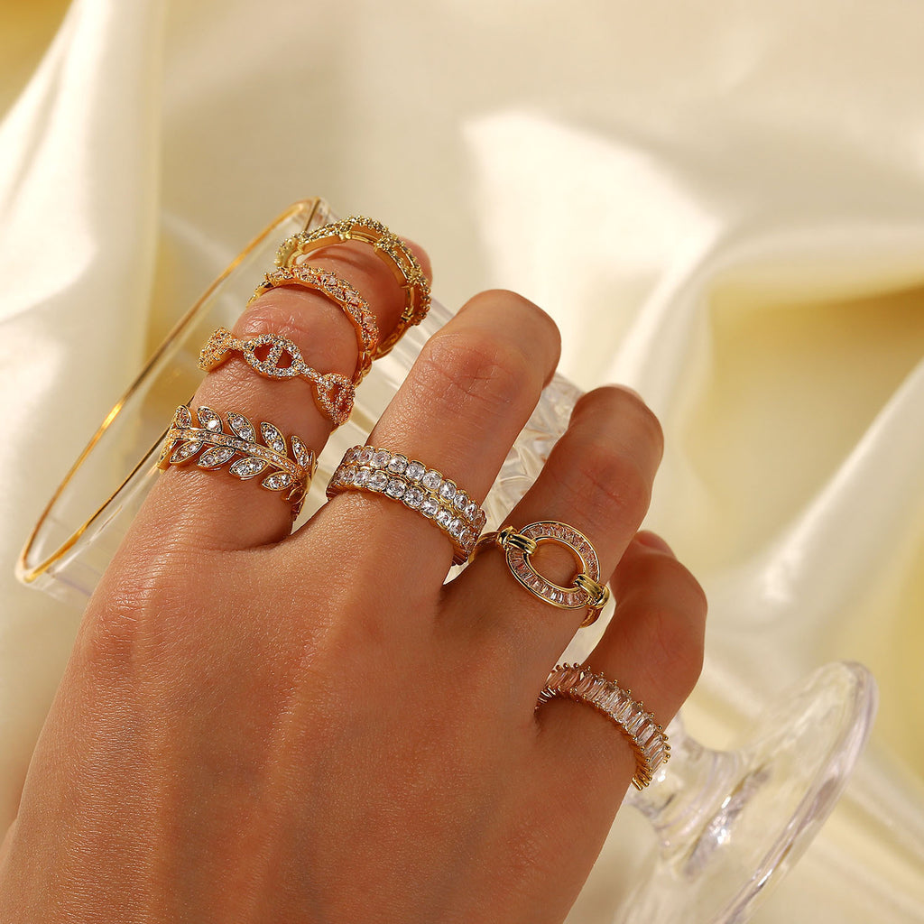 Damen Offener Ring mit funkelndem Zirkonia und elegantem Design Shop Nory