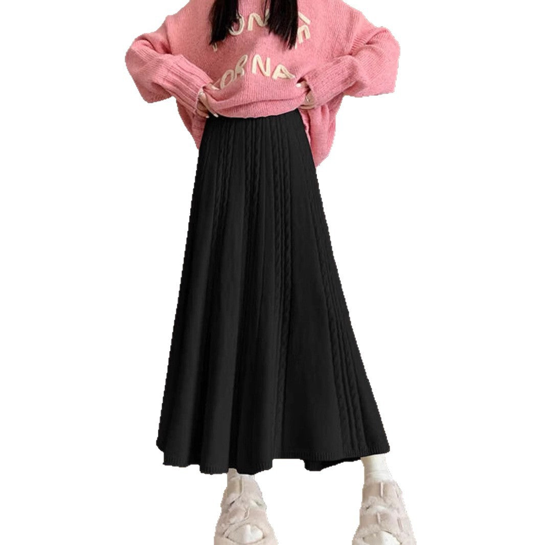 Damen Langer Strickrock mit feinem Rippmuster Shop Nory