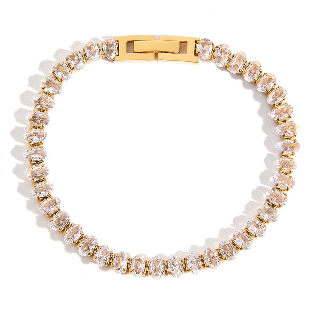Damen Armband aus hypoallergenem Edelstahl mit funkelnden Zirkonia-Steinen Shop Nory