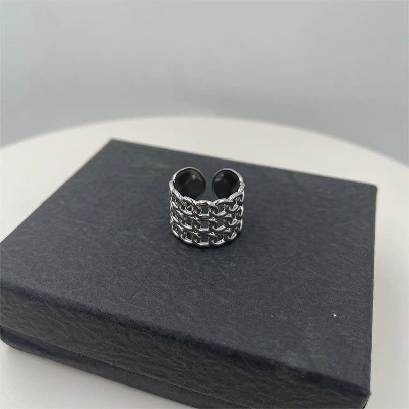 Damen modischer Ring mit stilvollem Ketten-Design Shop Nory