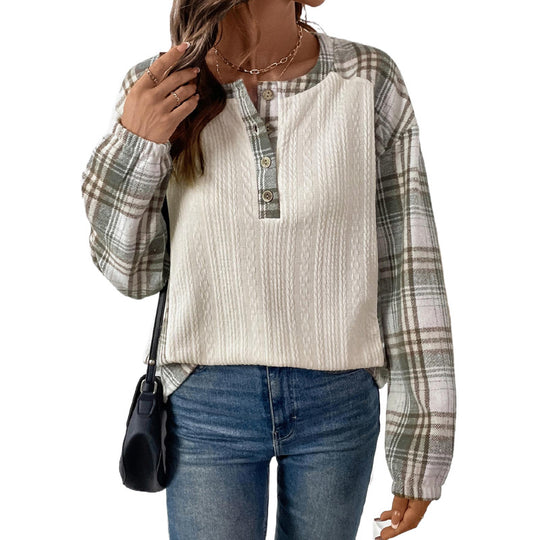 Damen Langarm Hemd mit Karo-Details Shop Nory