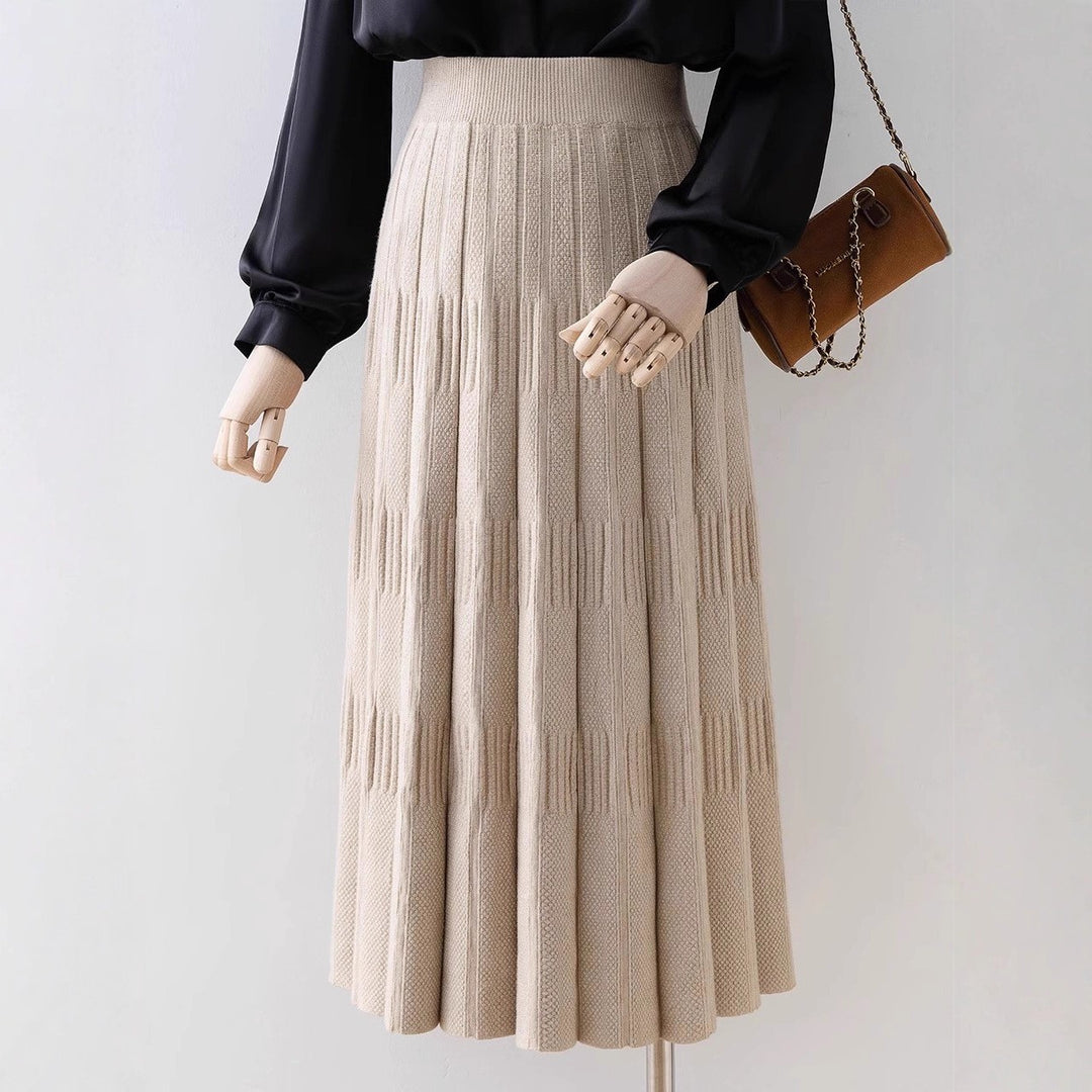 Damen Eleganter plissierter Midirock mit hohem Bund Shop Nory