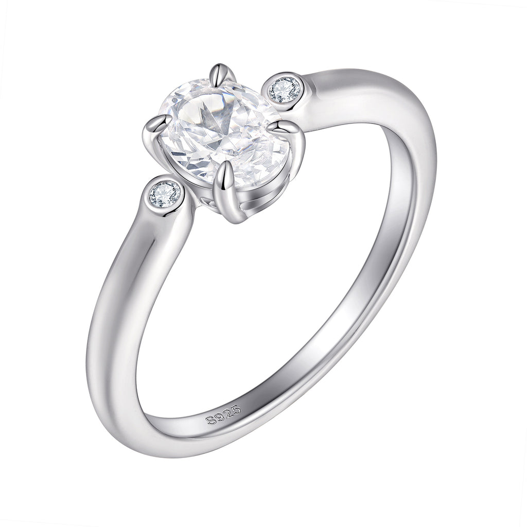 Damen eleganter Verlobungsring mit ovalem Design und funkelnden Zirkonia Shop Nory