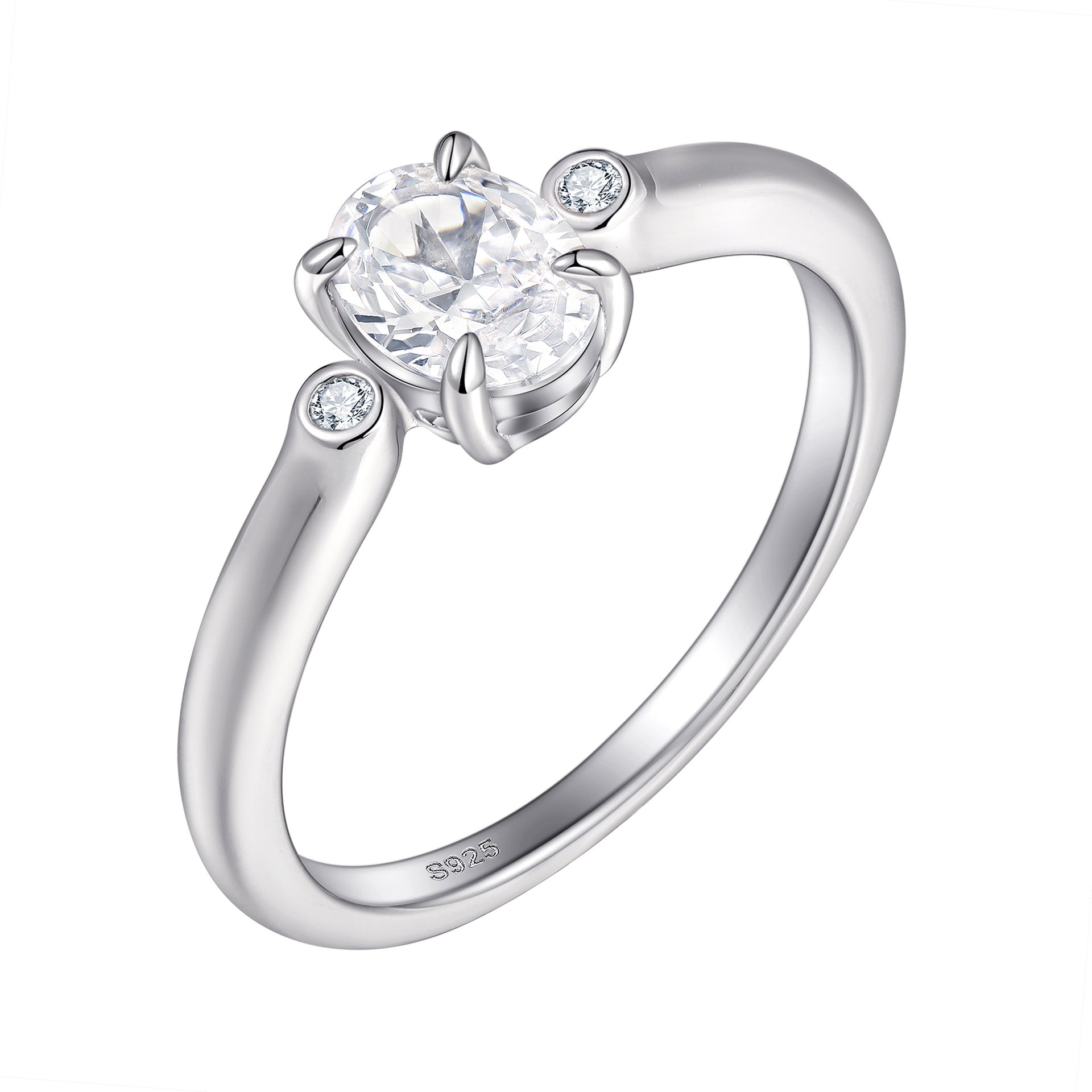 Damen eleganter Verlobungsring mit ovalem Design und funkelnden Zirkonia Shop Nory