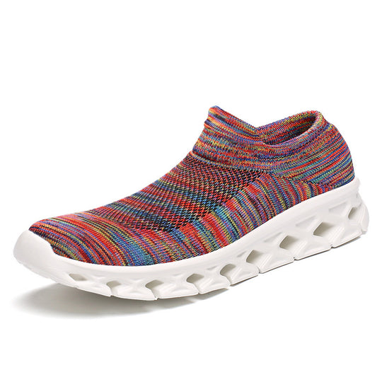 Unisex Leichter Slip-On Strick-Freizeitschuh mit wabenförmiger Hohlkammer-Sohle Shopy Nory
