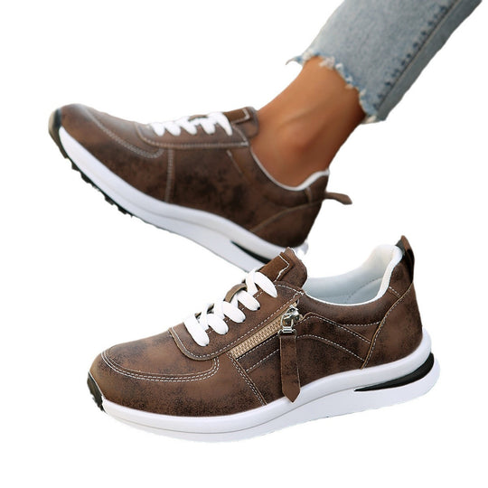Damen Plateausneaker mit Reißverschluss‑Detail und gepolstertem Komfortfußbett Shop Nory