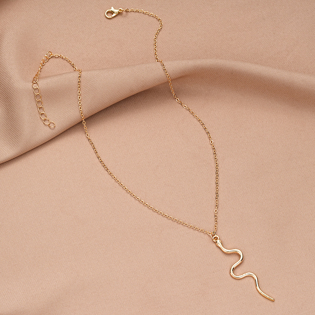 Damen Halskette mit geschwungenem Schlangendesign Shop Nory