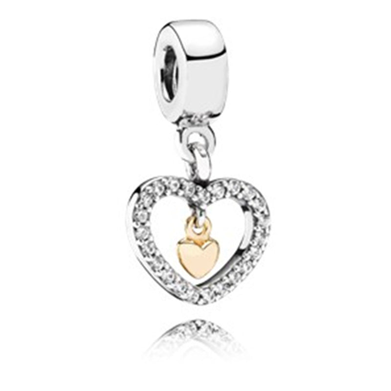 Facettierter Kristall-Charme Perlenanhänger Für Charm-Armband mit Zirkonia-Einfassung