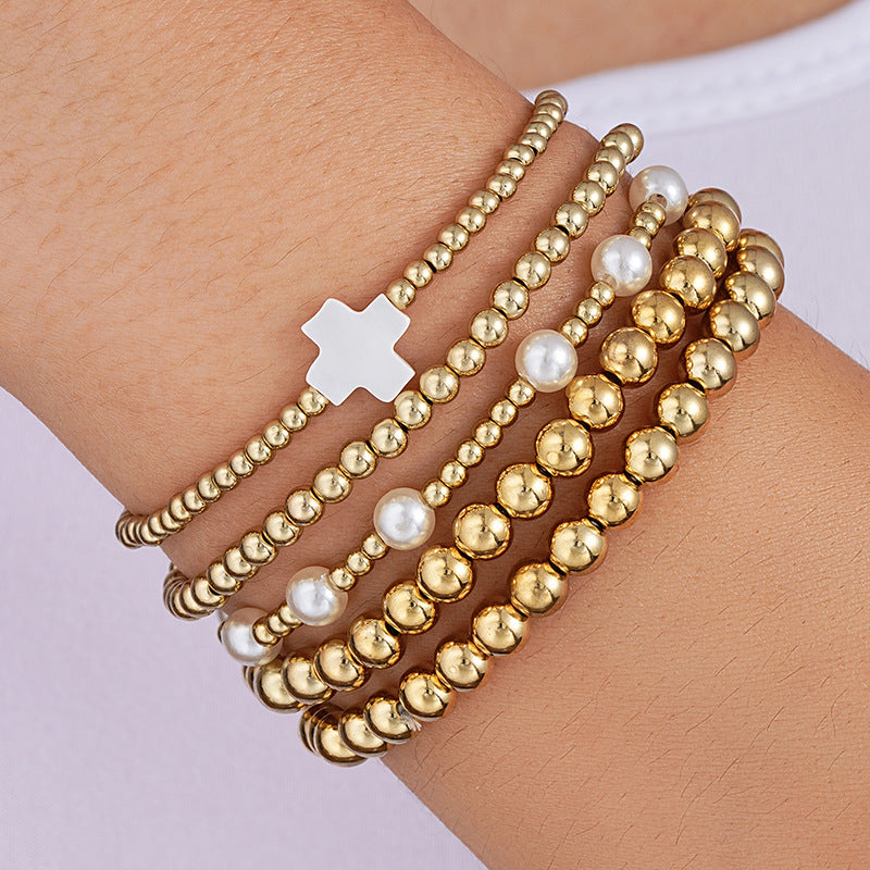 Damen Armband-Set mit eleganten und funkelnden Perlen Shop Nory