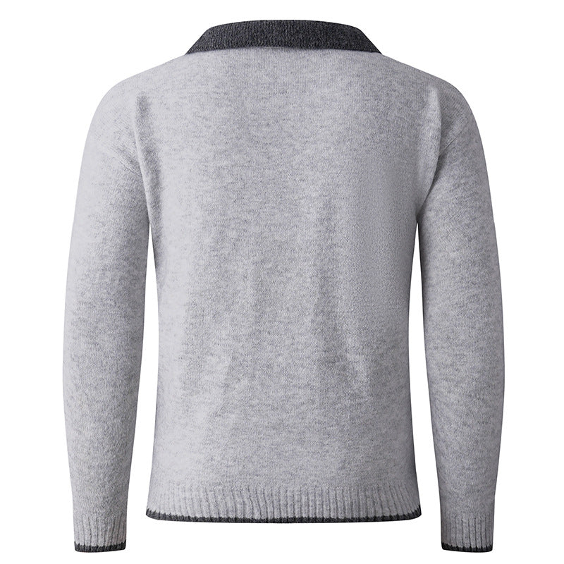 Herren Feiner V-Ausschnitt-Pullover mit Hemdkragen‑Optik und gerippten Bündchen Shop Nory