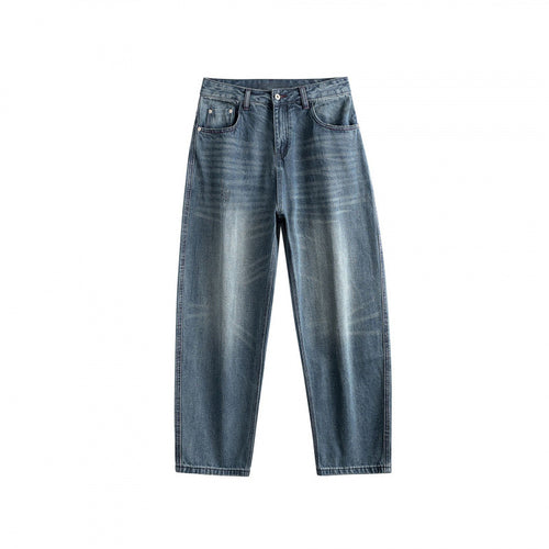 Herren Locker geschnittene Jeans mit hohem Bund und Used-Fade Shop Nory